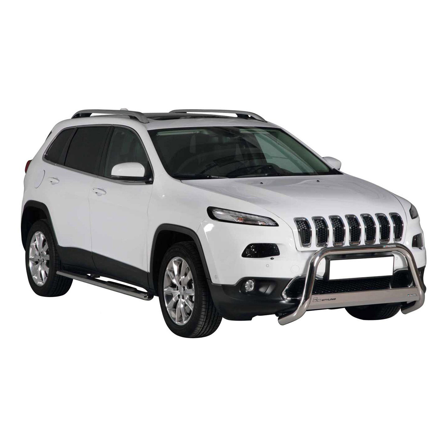 Bull Barra Frontal para Jeep Cherokee 2013-2018 Plata Brillante Acero
