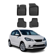 OMAC Premium Alfombrillas De Coche para Seat Mii 2011-2019 Negro TPE Goma 4Pza