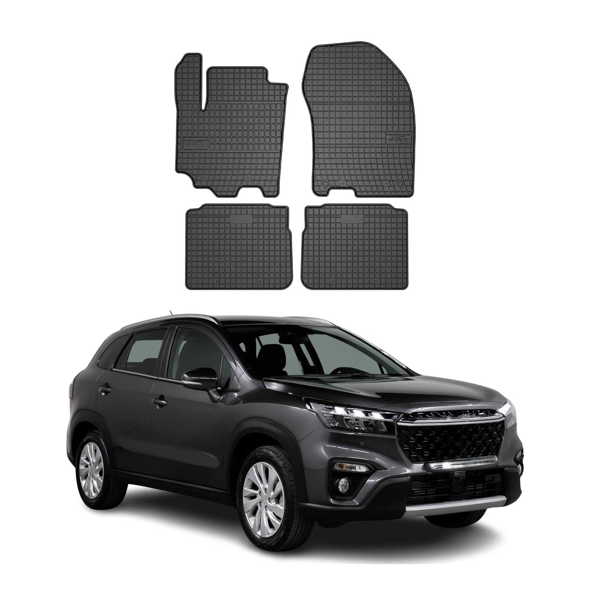 OMAC Alfombrillas De Coche para Suzuki SX4 S-Cross 2018-2025 Negro Goma 4Pza