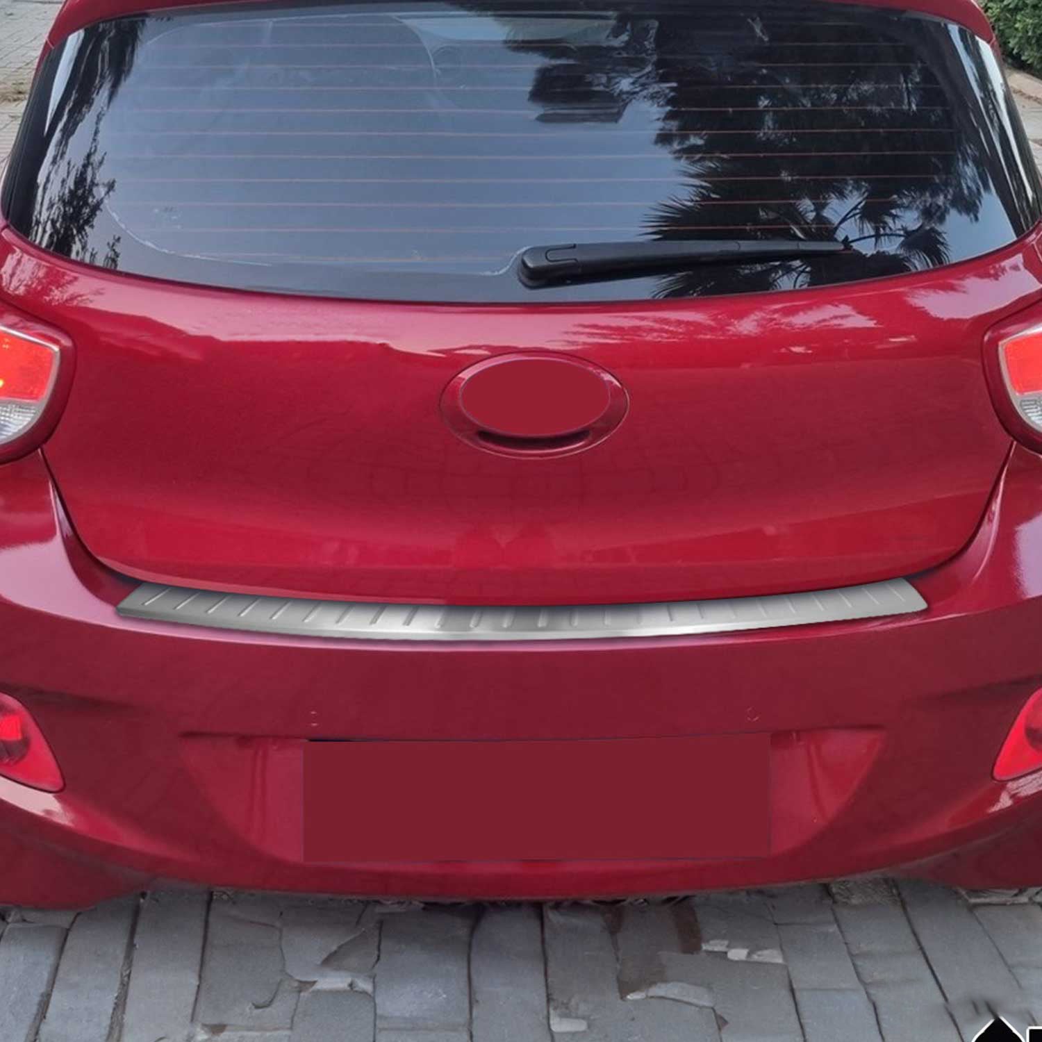 Protector de Parachoques Trasero para Hyundai i10 2013-2016 cepillado Acero