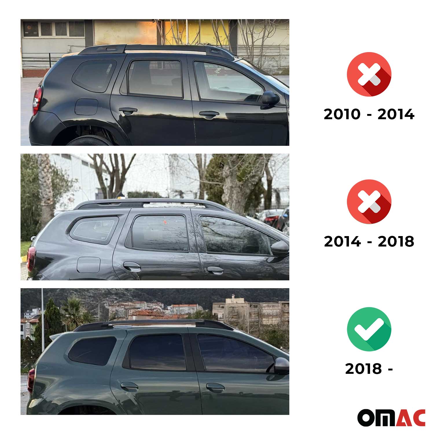 Barras de Techo Baca para Dacia Duster 2 2018-2024 Negro Aluminio 2Pza