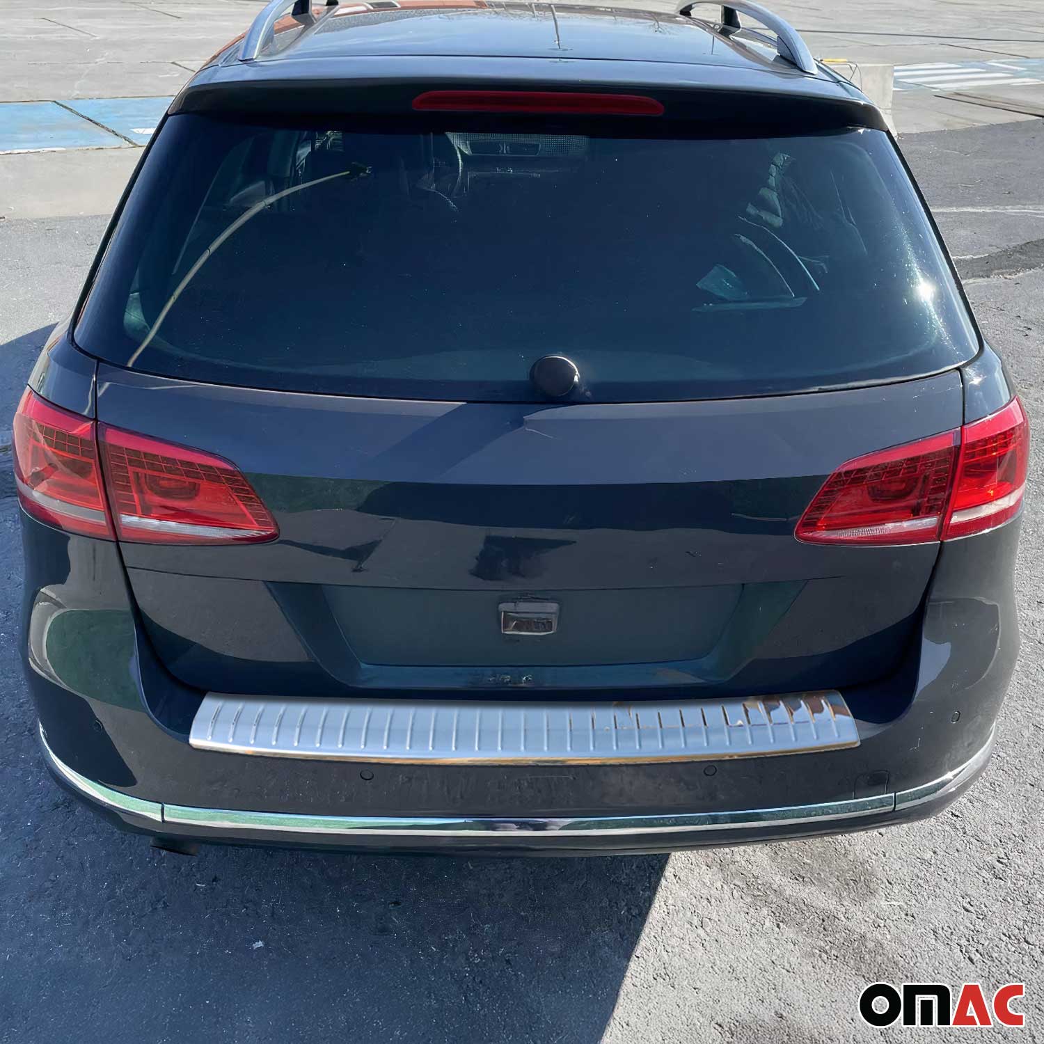 Protector Parachoques para VW Passat B7 Familiar 2010-2015 Plata Brillante Acero