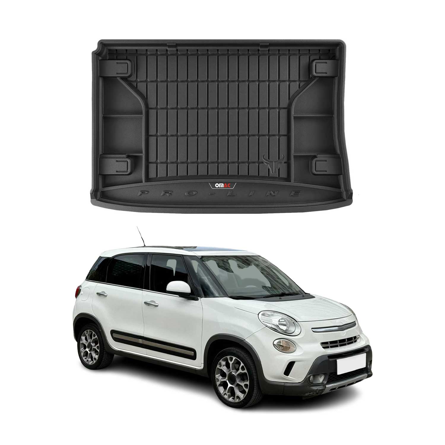 OMAC Premium Bandeja Maletero Alfombrilla para Fiat 500L Trekking 2012-2024 TPE