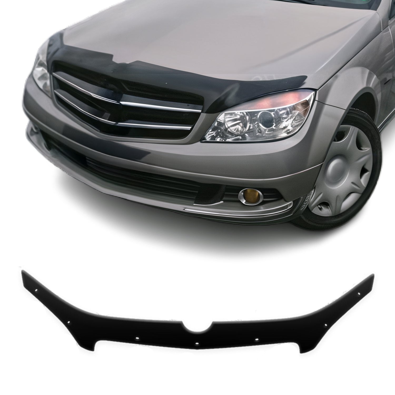 Deflector de Capó para Mercedes C Class 2007-2025 Oscuro Brillante Acrílico