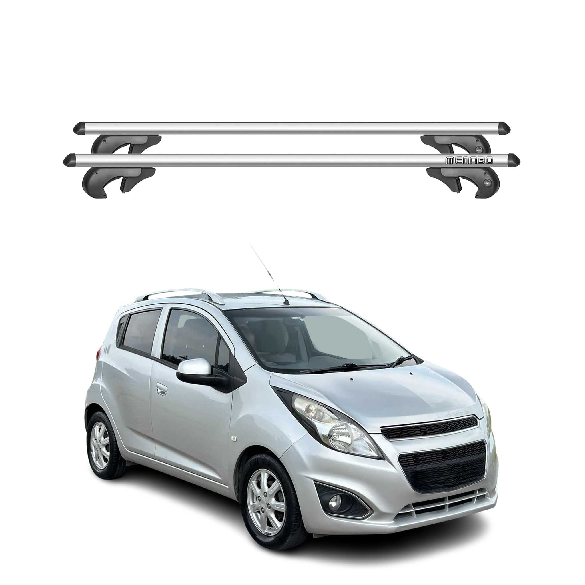 Menabo Barras de Techo Baca para Chevrolet Spark 2009-2015 Gris Aluminio 2Pza