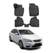 OMAC Alfombrillas De Coche para Seat Toledo 2012-2019 Negro Goma TPE 4Pza
