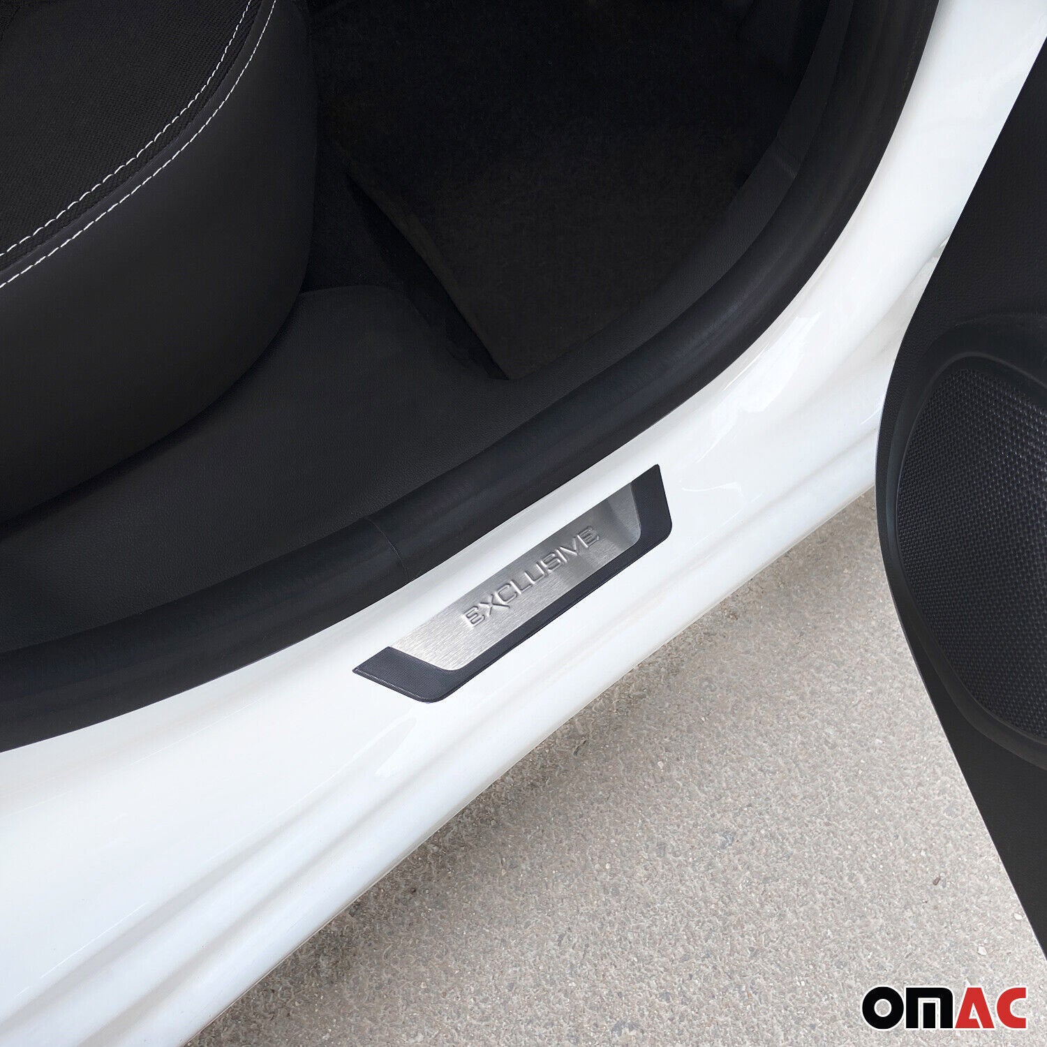 Placa del coche Umbral Cubierta Universal Plata Acero cromo 4 Pcs