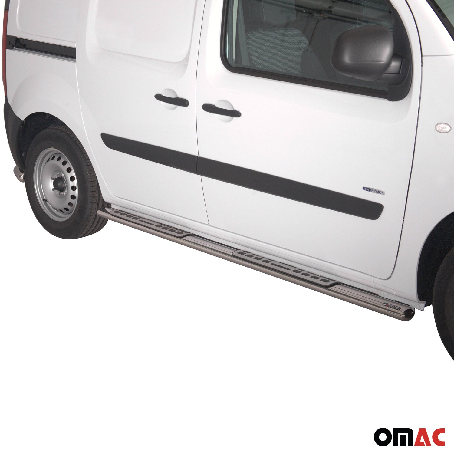 Par de Estribos Barras Laterales para Mercedes Citan 2012-2020 Plata Acero 2x