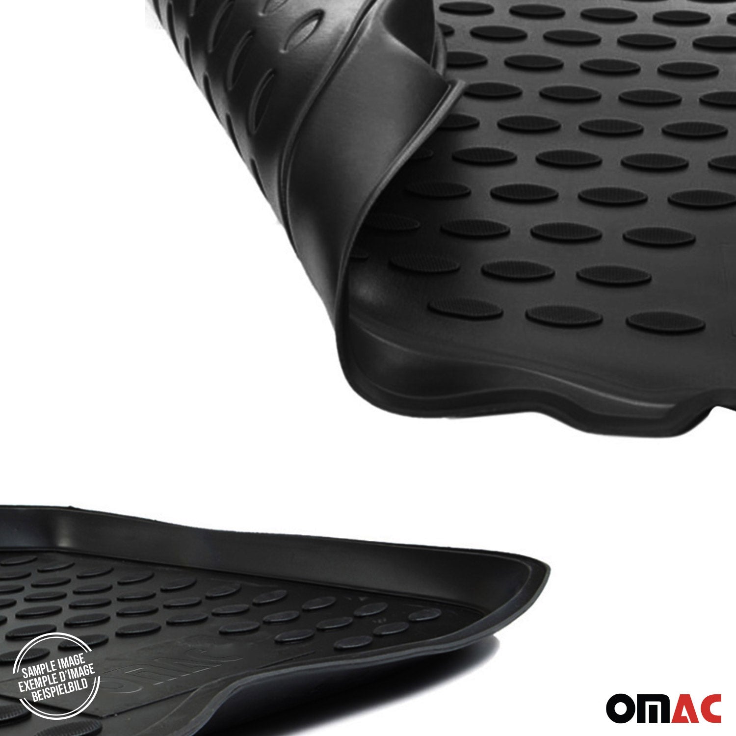 OMAC Alfombrillas Coche para Dodge Grand Caravan 2008-2020 Negro Goma TPE 4Pza