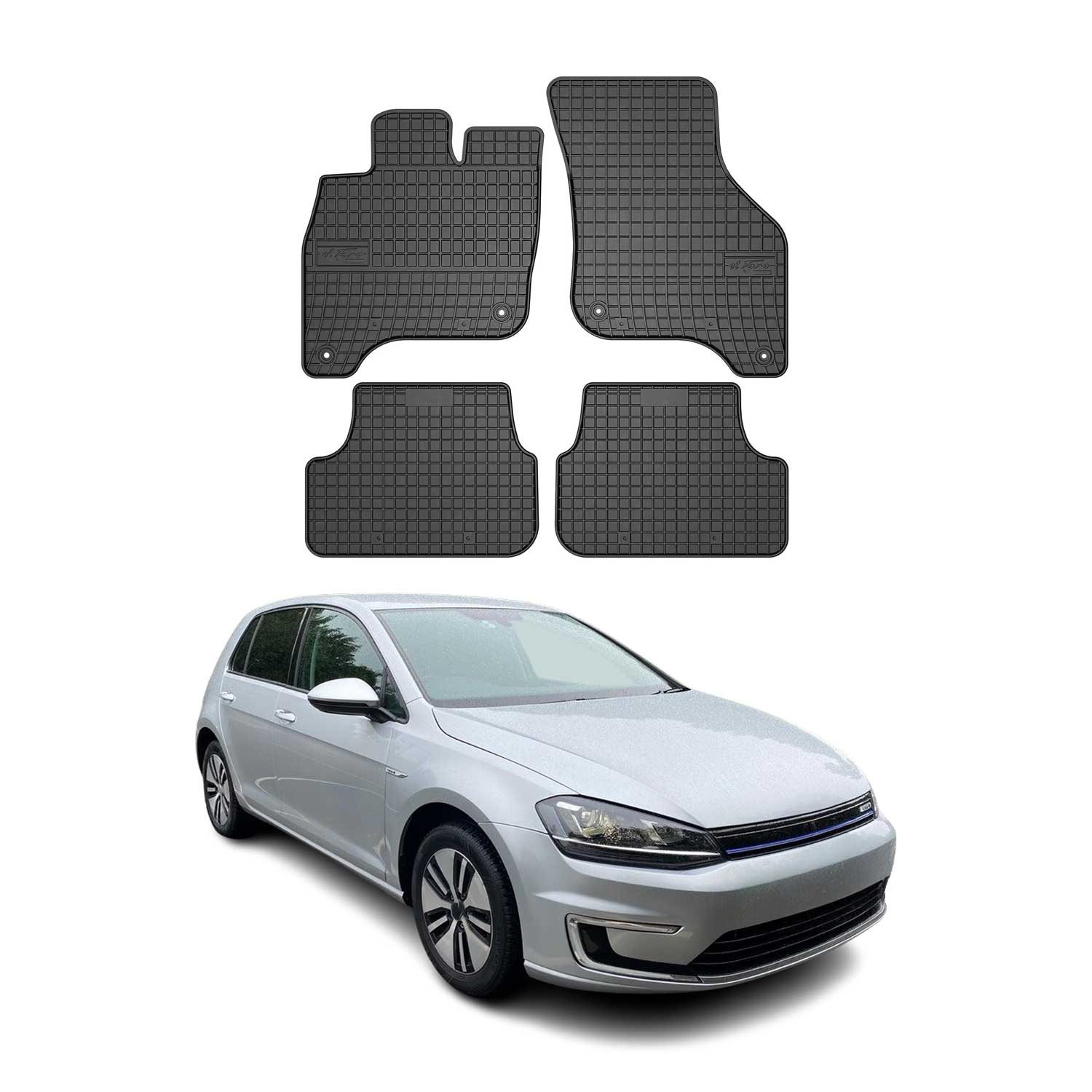 OMAC Alfombrillas De Coche para VW e-Golf 2014-2019 Negro Goma 4Pza