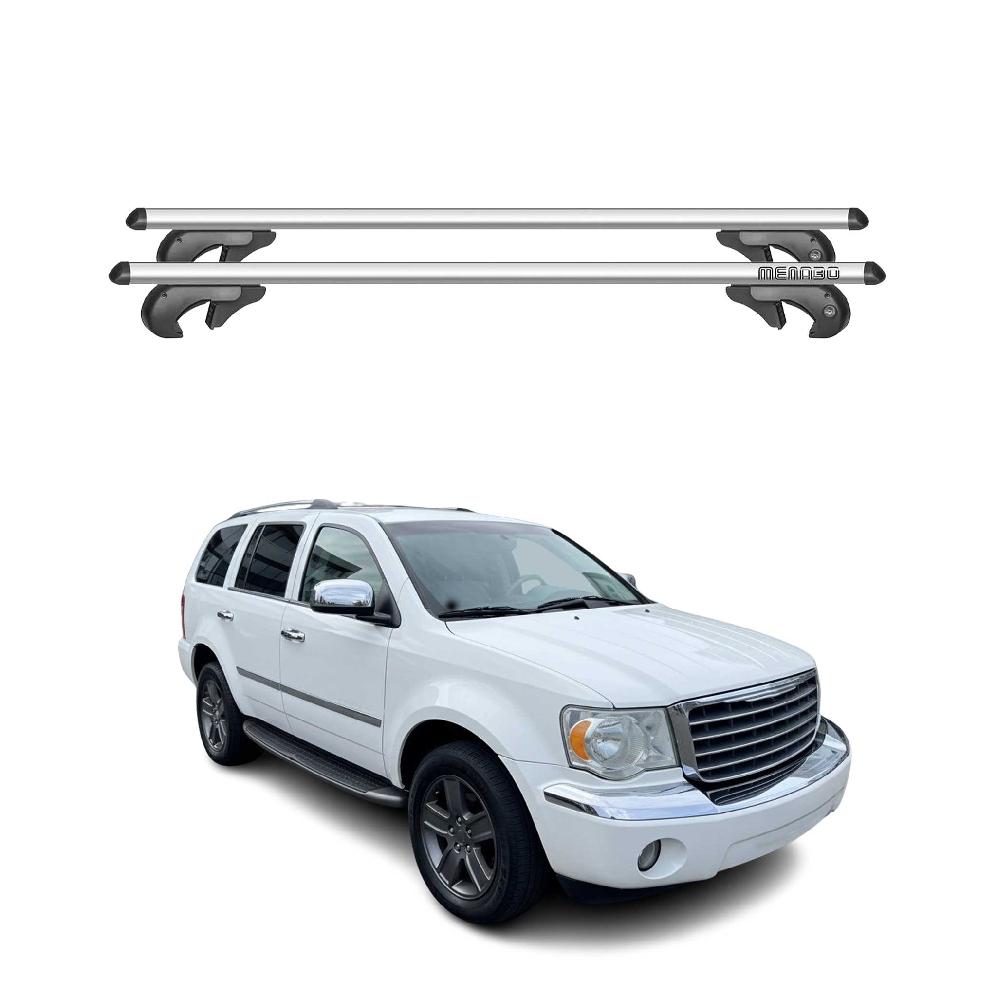 Menabo Barras de Techo Baca para Chrysler Aspen 2007-2009 Gris Aluminio 2Pza