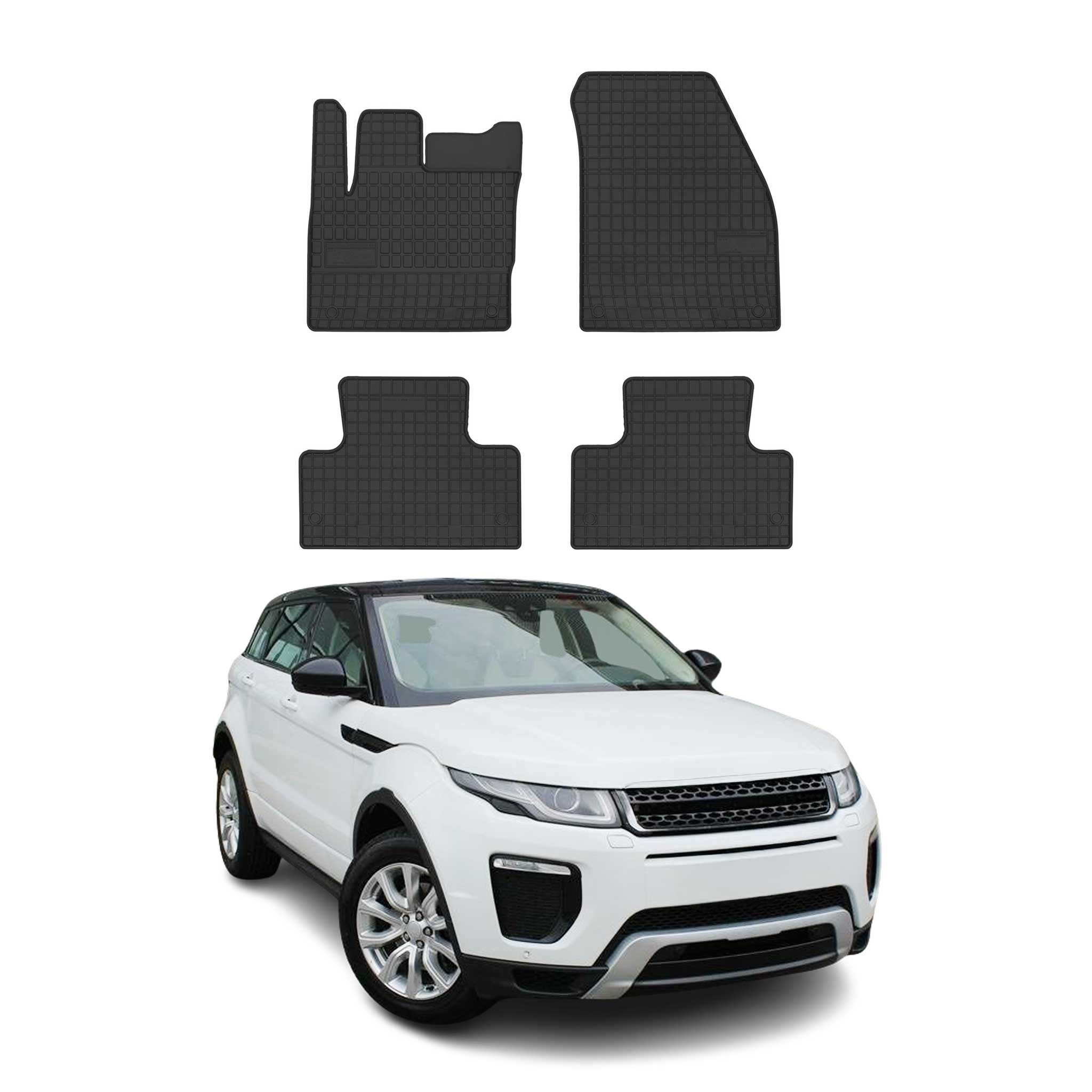 OMAC Alfombrillas De Coche para Land Rover Evoque 2011-2018 Negro Goma 4Pza