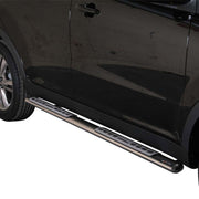 Par de Estribos Barras Laterales para Ssangyong Korando 2011-2019 Plata Acero 2x