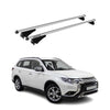 Menabo Barras de Techo Coche Baca para Mitsubishi Outlander PHEV 2014-2018 Gris