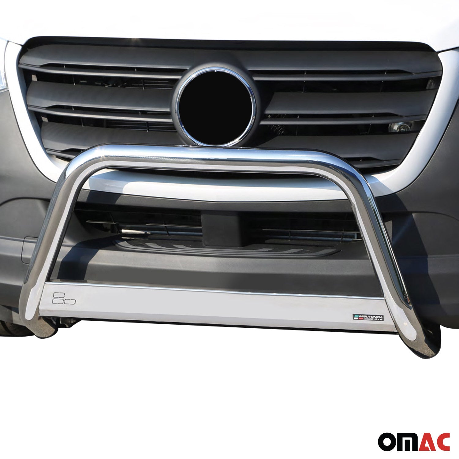 Bull Barra Frontal para Mercedes Sprinter 2018-2026 Plata Brillante Acero 1Pza
