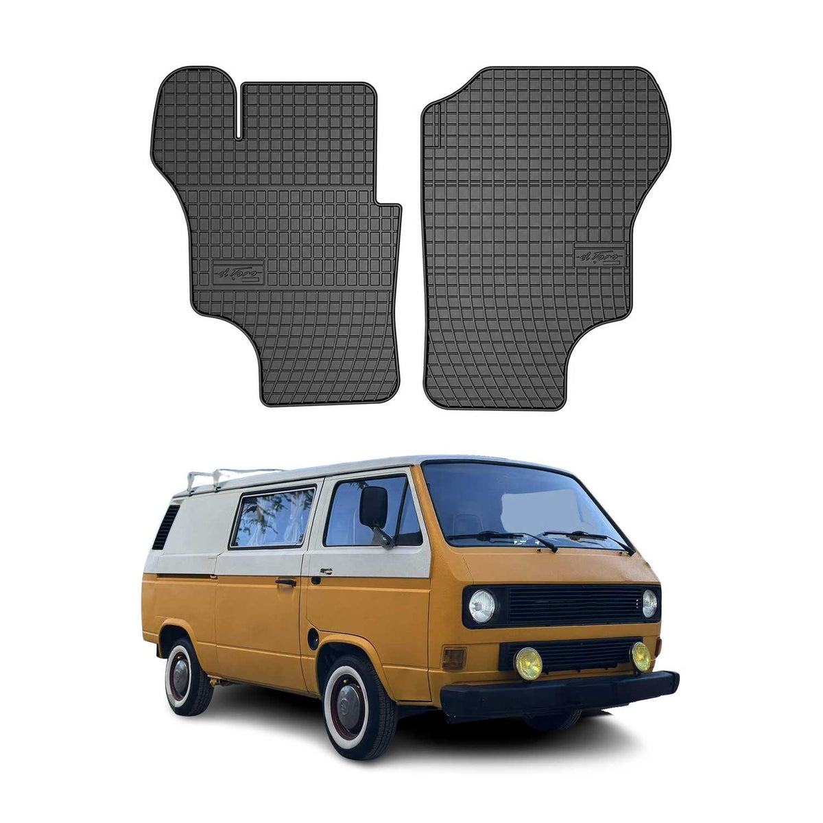 OMAC Alfombrillas De Coche para VW T3 1979-1991 Negro Goma 2Pza