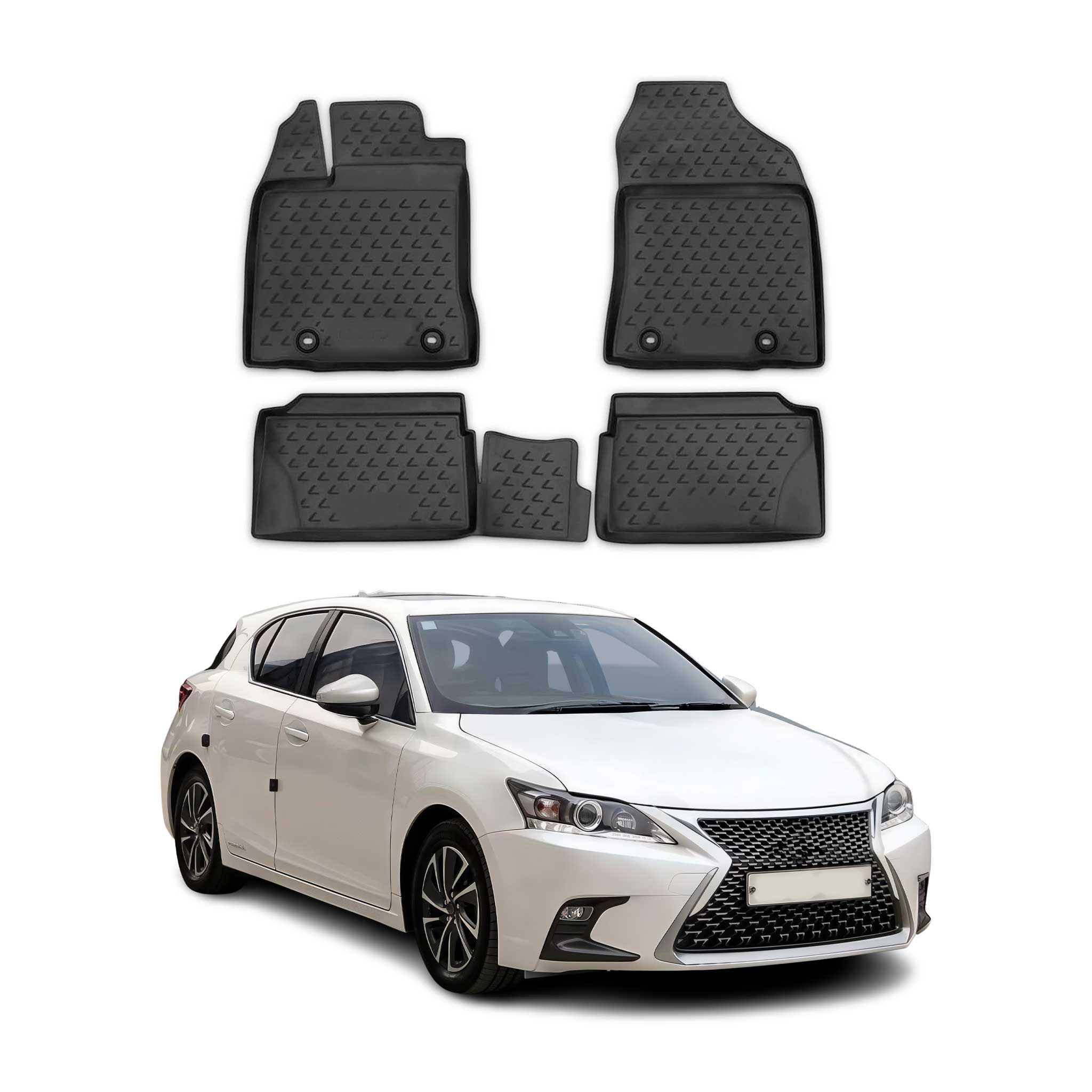OMAC Alfombrillas De Coche para Lexus CT 200H 2010-2021 Negro Goma TPE 4Pza