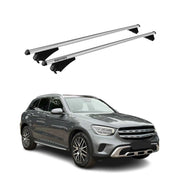 Menabo Barras de Techo Coche Baca para Mercedes GLC X253 2019-2025 Gris Alu 2Pza