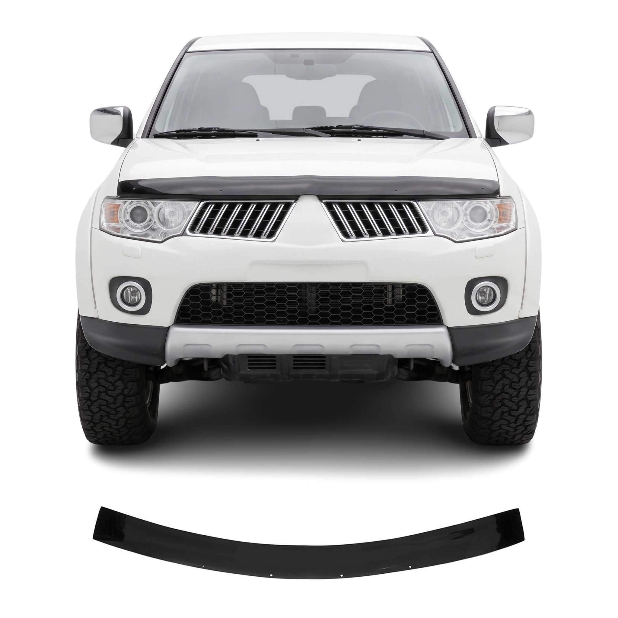 Deflector de Capó para Mitsubishi Pajero 2007-2021 Oscuro Brillante Acrílico