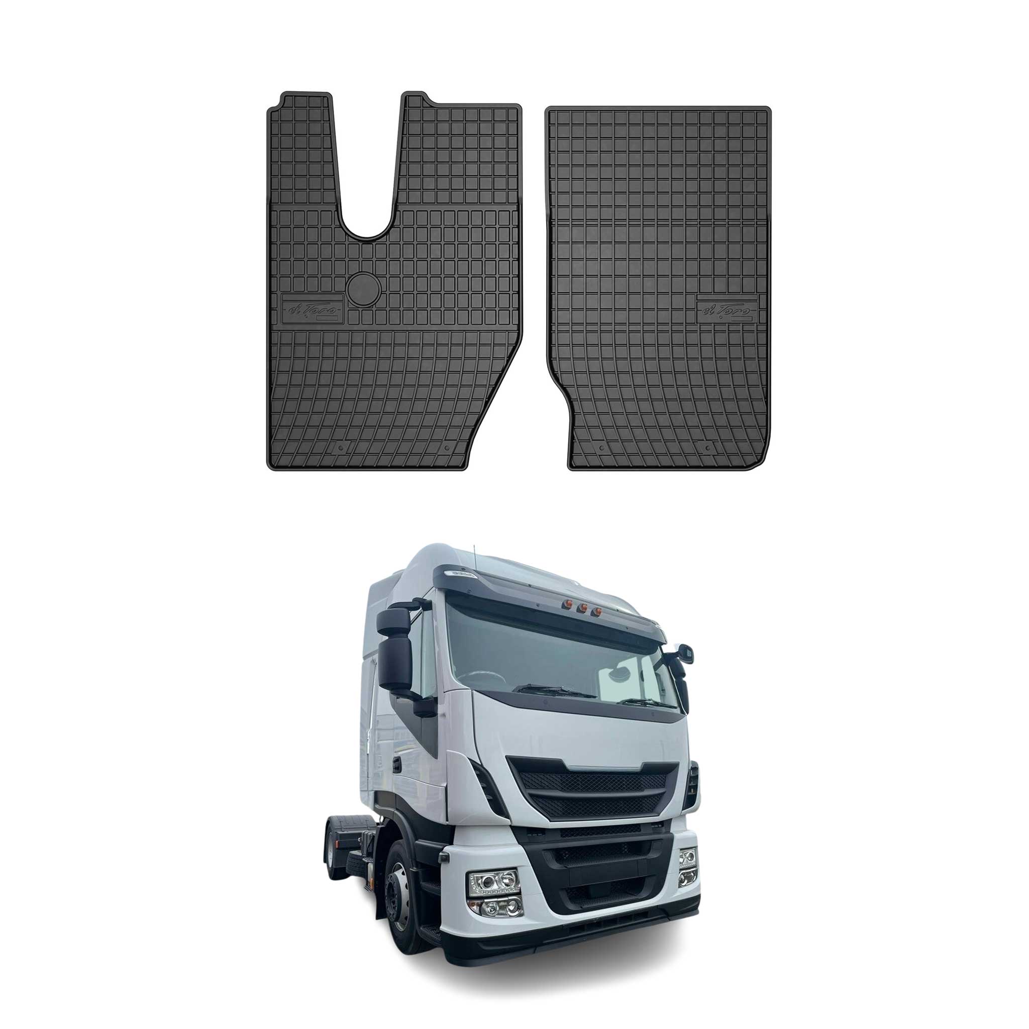 OMAC Alfombrillas De Coche para Iveco X-Way 2020-2025 Negro Goma 2Pza