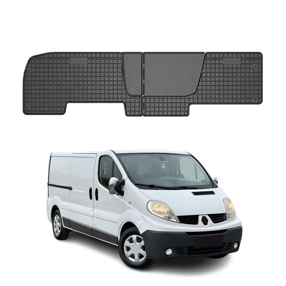 OMAC Alfombrillas De Coche para Renault Trafic 2ND ROW 2001-2014 Negro Goma 2Pza