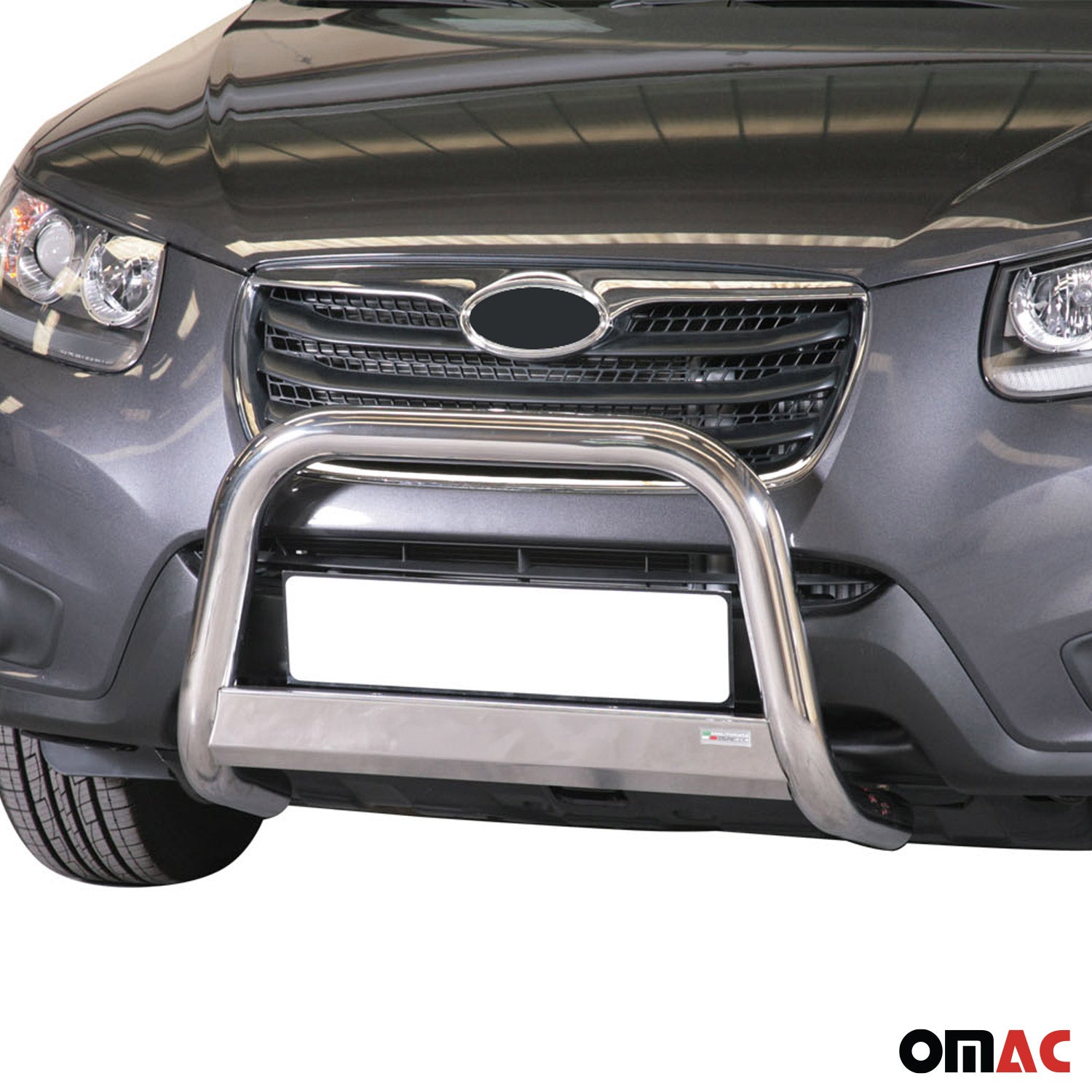 Bull Barra Frontal para Hyundai Santa Fe 2009-2012 Plata Brillante Acero