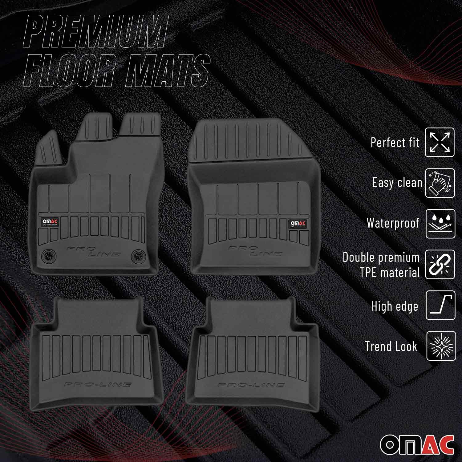 OMAC Premium Alfombrillas De Coche para Toyota Prius PHV Prime 2015-2024 Goma 4x