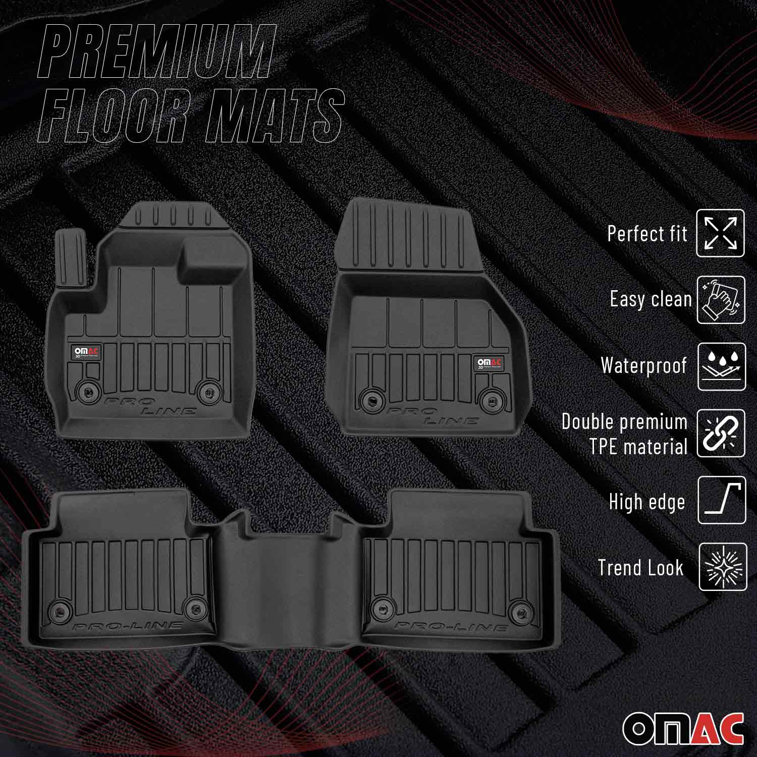 OMAC Premium Alfombrillas De Coche para Jaguar E-Pace 2017-2025 TPE Goma 3x