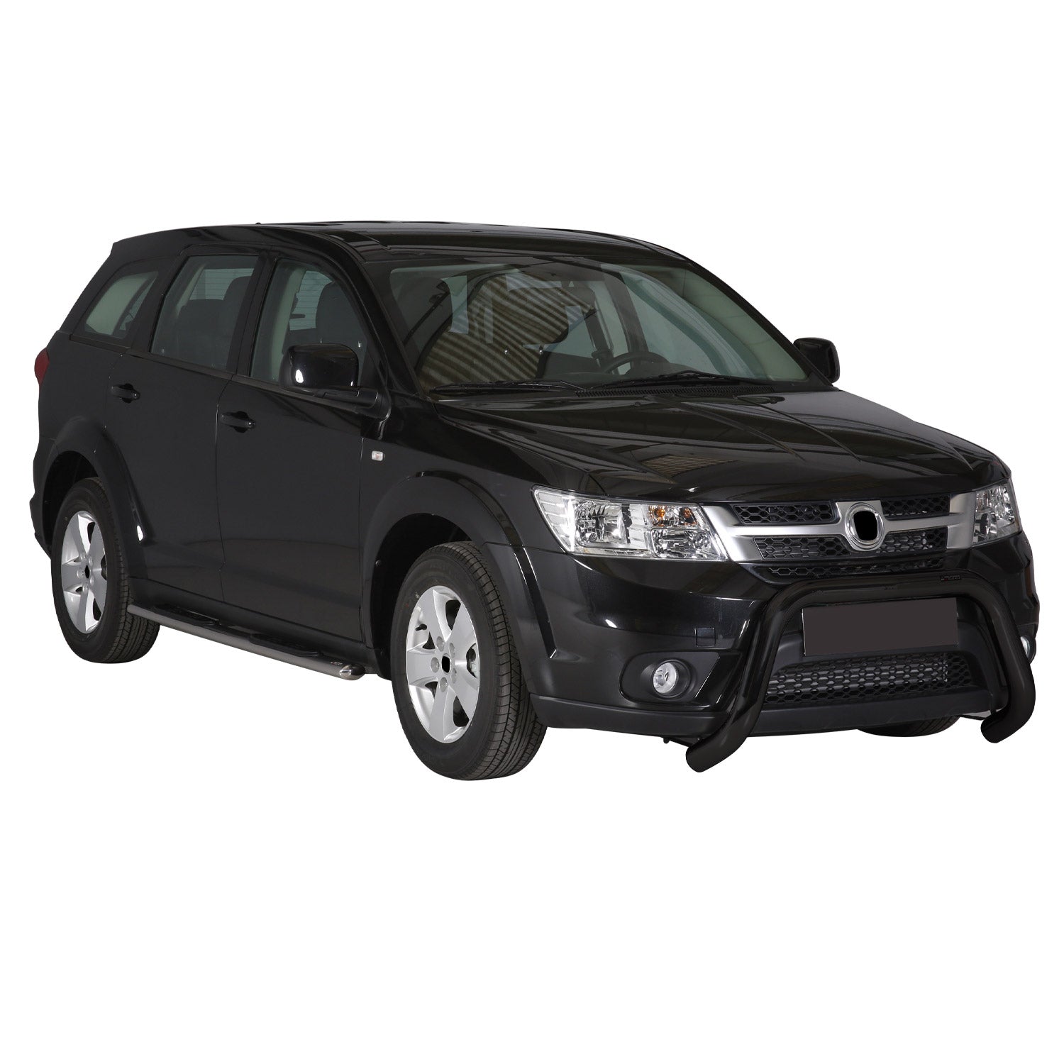 Bull Barra Frontal para Fiat Freemont 2011-2016 Negro Brillante Acero 1Pza