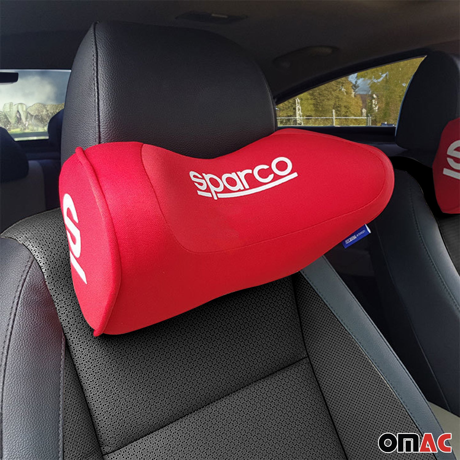 Sparco Cuello Soporte lumbar para de Automóvil Universal Rojo Poliéster