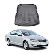 OMAC Bandeja Maletero Alfombrilla para Skoda Octavia 2013-2021 Negro Goma TPE