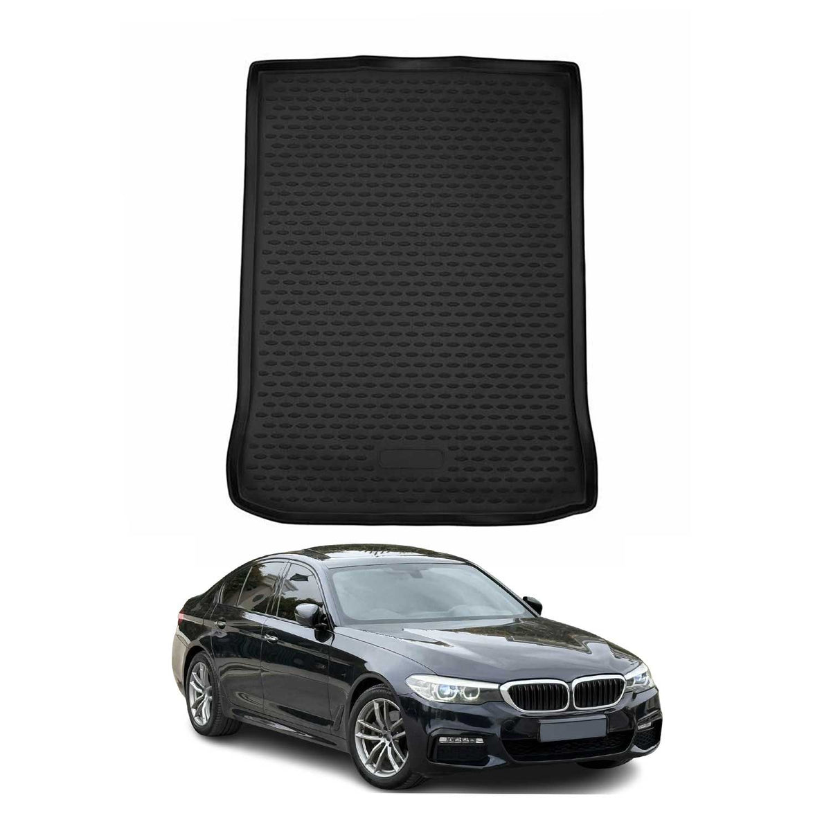 OMAC Bandeja Maletero Alfombrilla para BMW Serie 5 G30 Sédan 2016-2023 Negro TPE