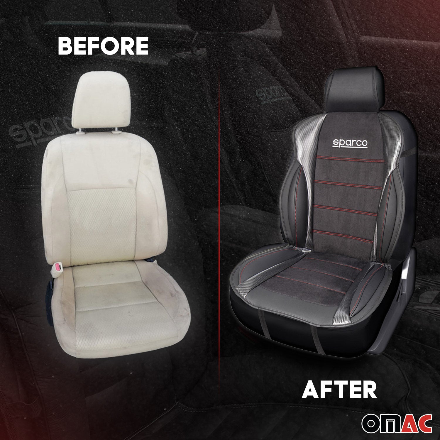 Sparco Funda de Asiento para Automóvil Universal Negro Gris