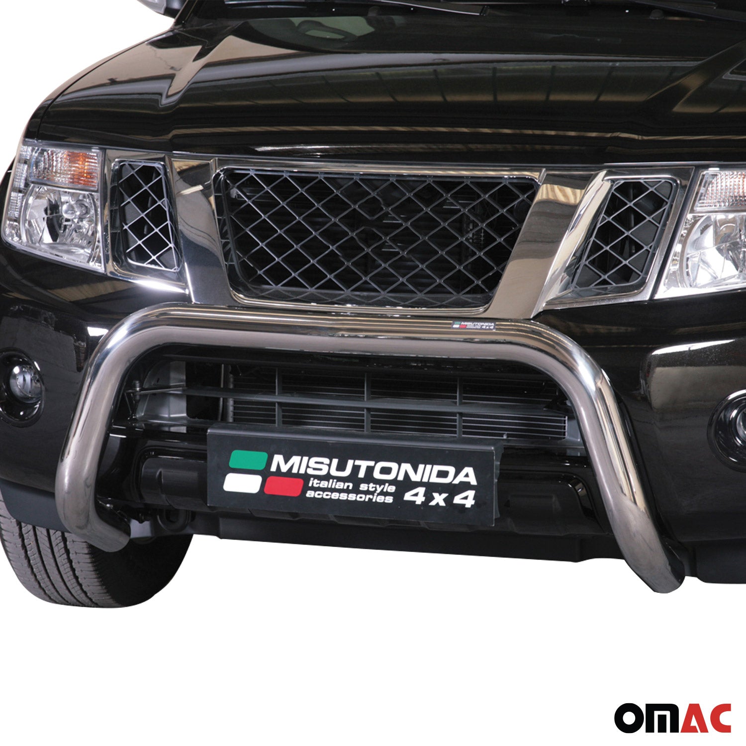 Bull Barra Frontal para Nissan Pathfinder 2010-2013 Plata Brillante Acero 1Pza