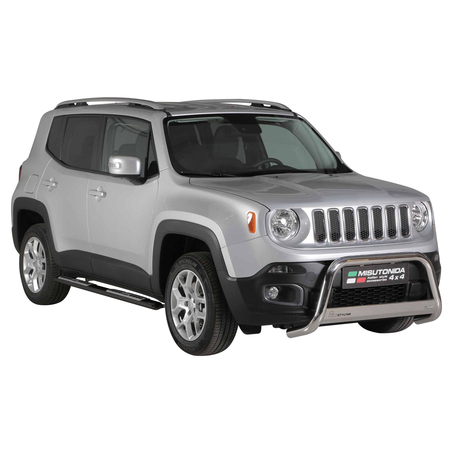 Estribos Barras Laterales para Jeep Renegade Trailhawk 2014-2017 Negro Acero