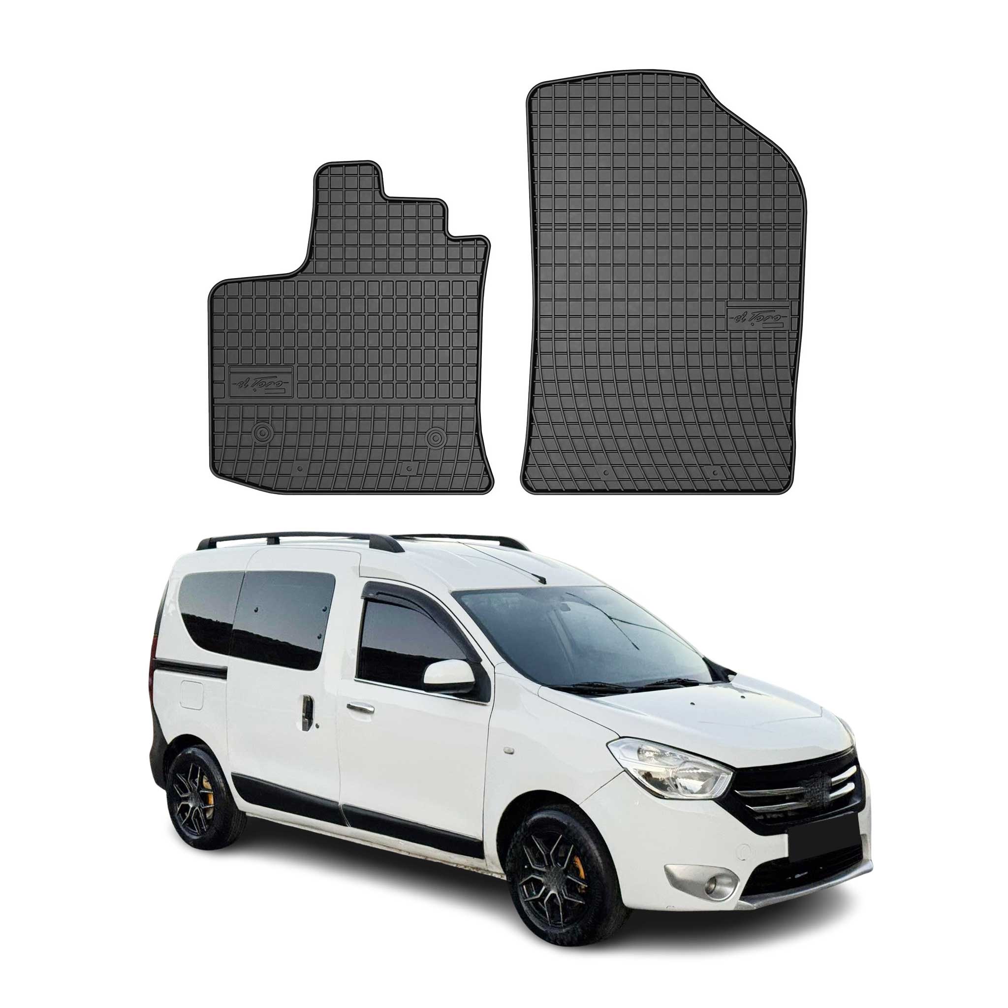 OMAC Alfombrillas De Coche para Dacia Dokker 2012-2021 Negro Goma 2Pza