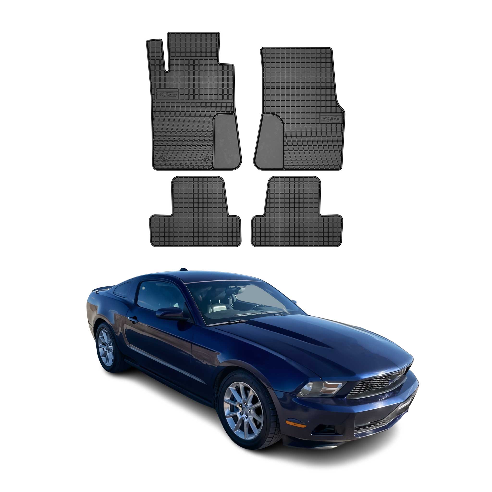 OMAC Alfombrillas De Coche para Ford Mustang 2004-2014 Negro Goma 4Pza