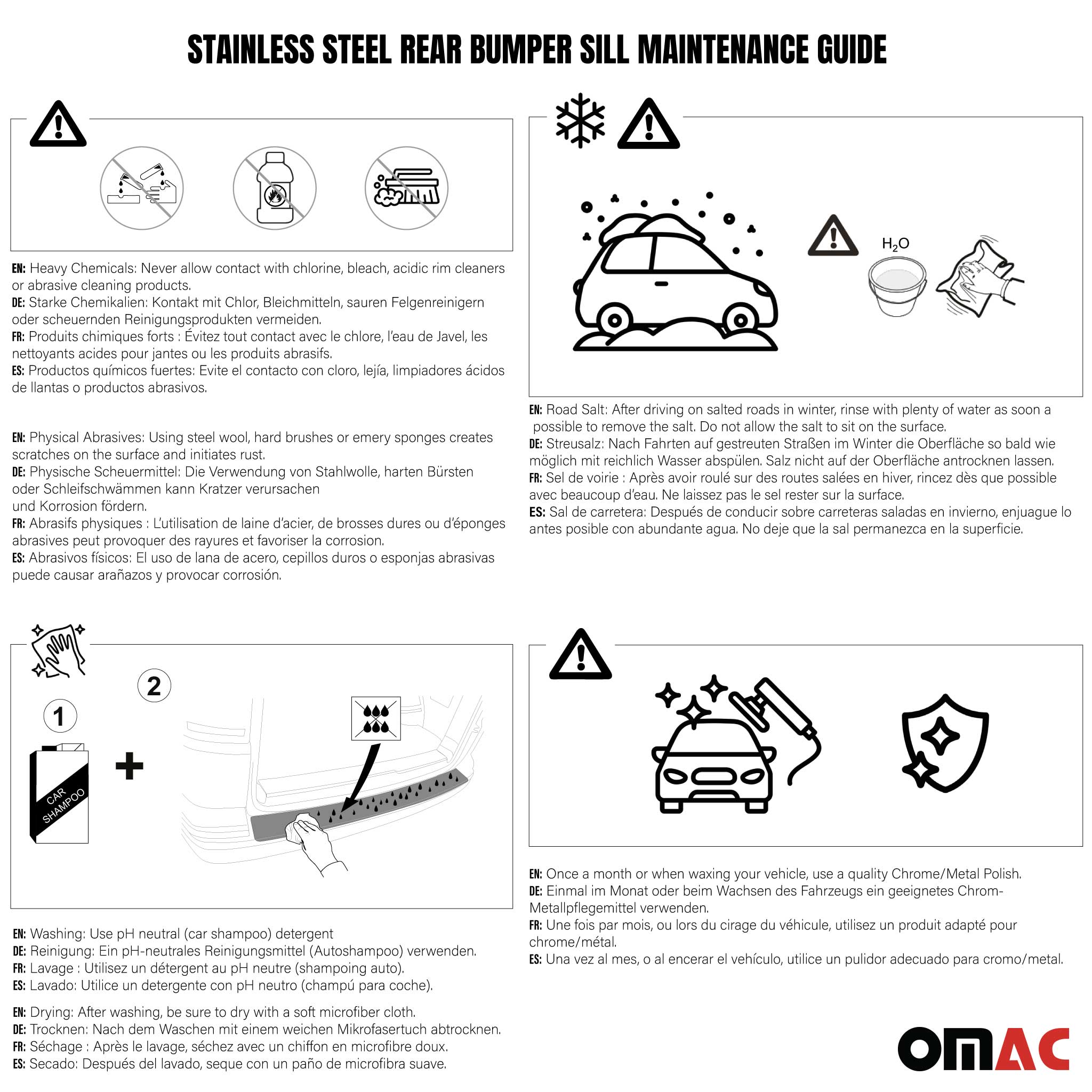Protector de Parachoques Trasero para BMW X1 F48 2015-2022 Plata Brillante Acero