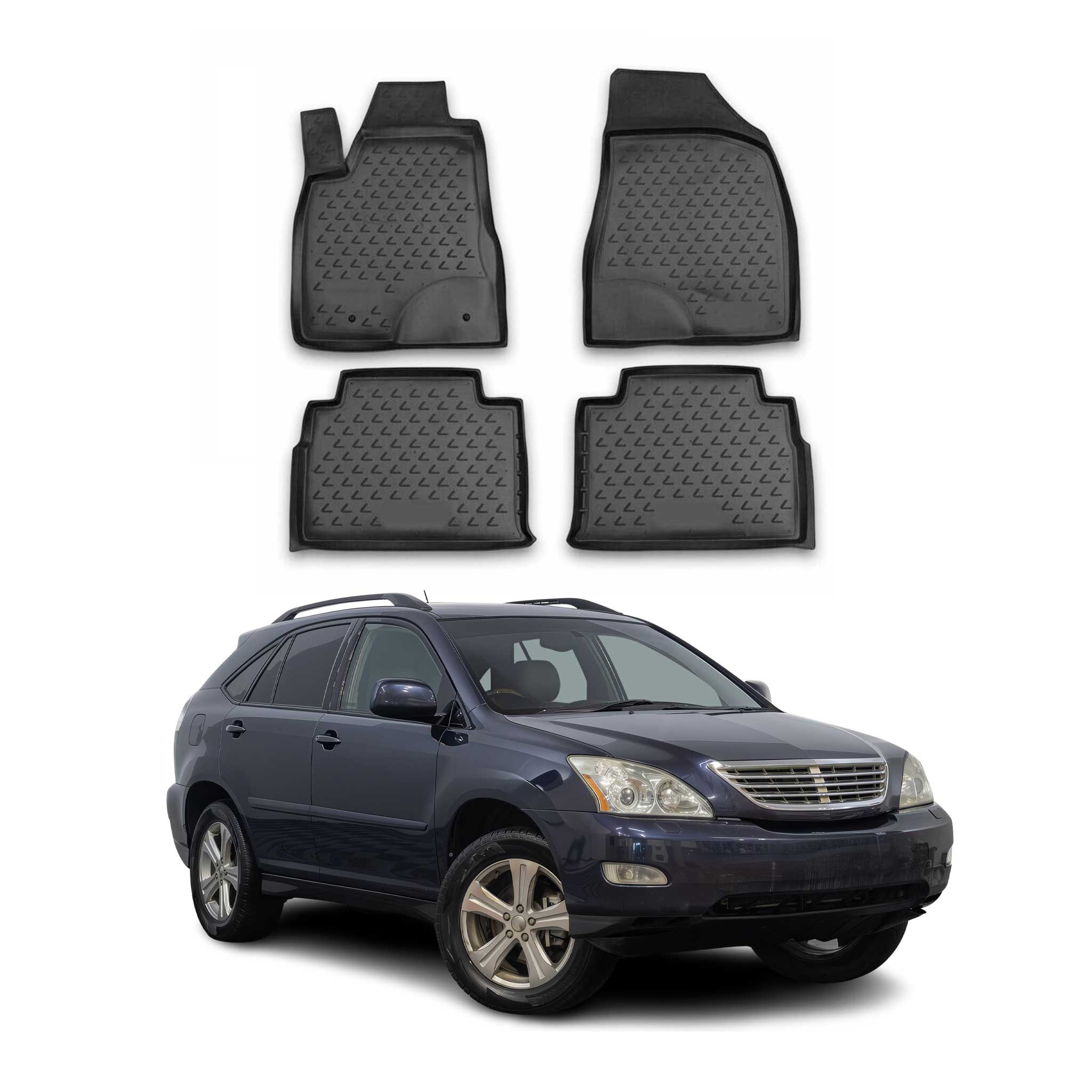 OMAC Alfombrillas De Coche para Lexus RX350 2003-2009 Negro Goma TPE 4Pza