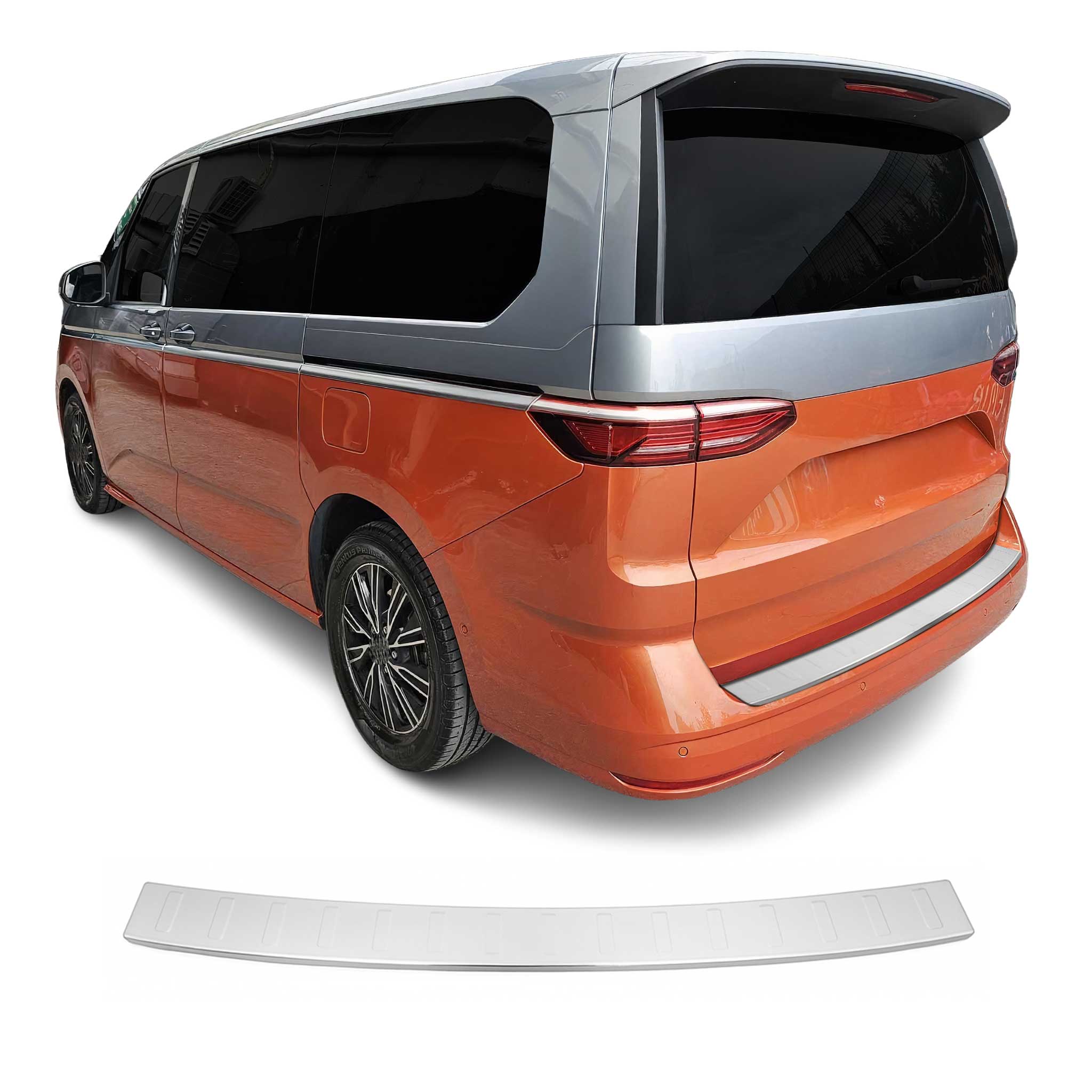 Protector de Parachoques Trasero para VW T7 Multivan 2021-2026 Acero cepillado
