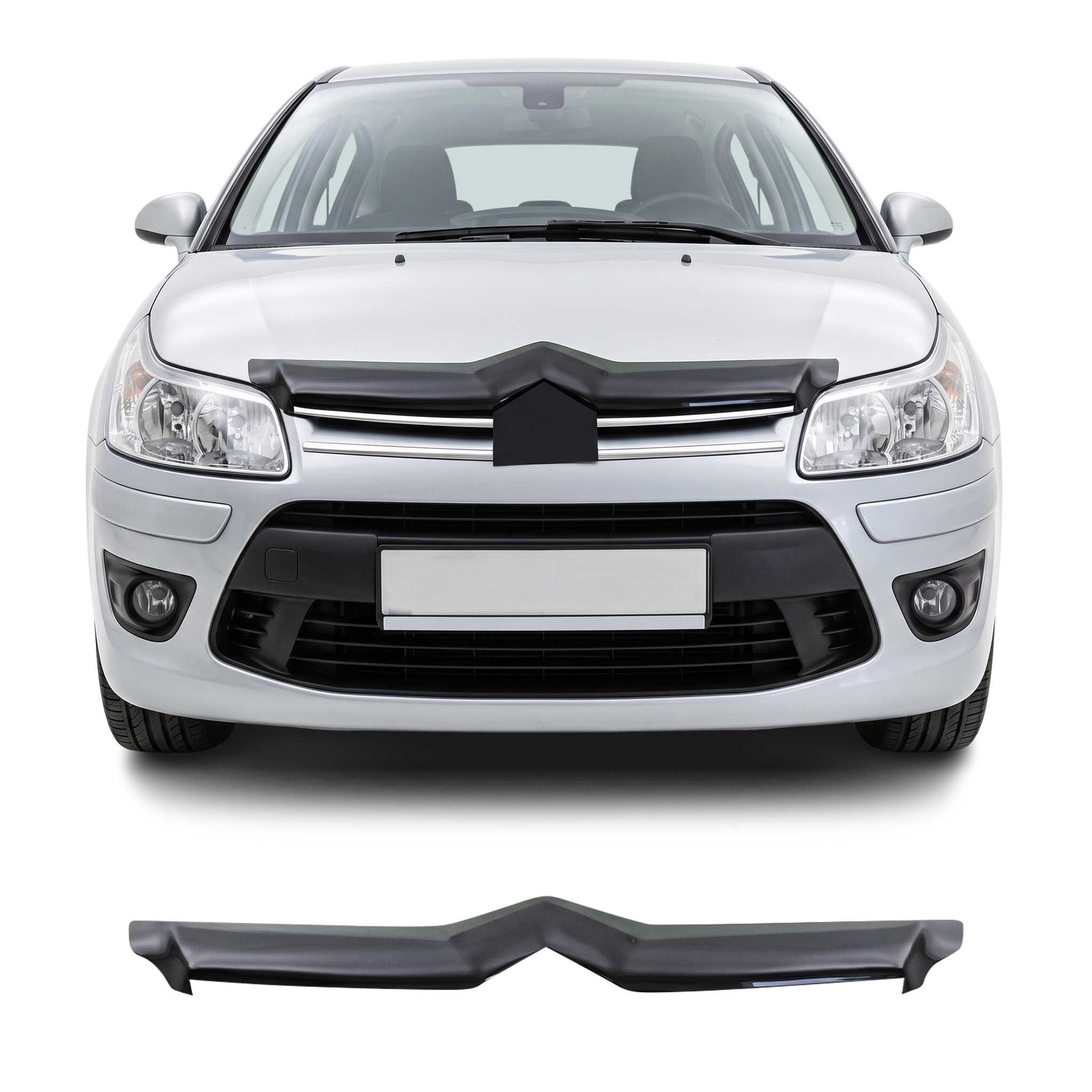 Deflector de Capó para Citroen C4 Hatchback 2008-2010 Oscuro Brillante Acrílico