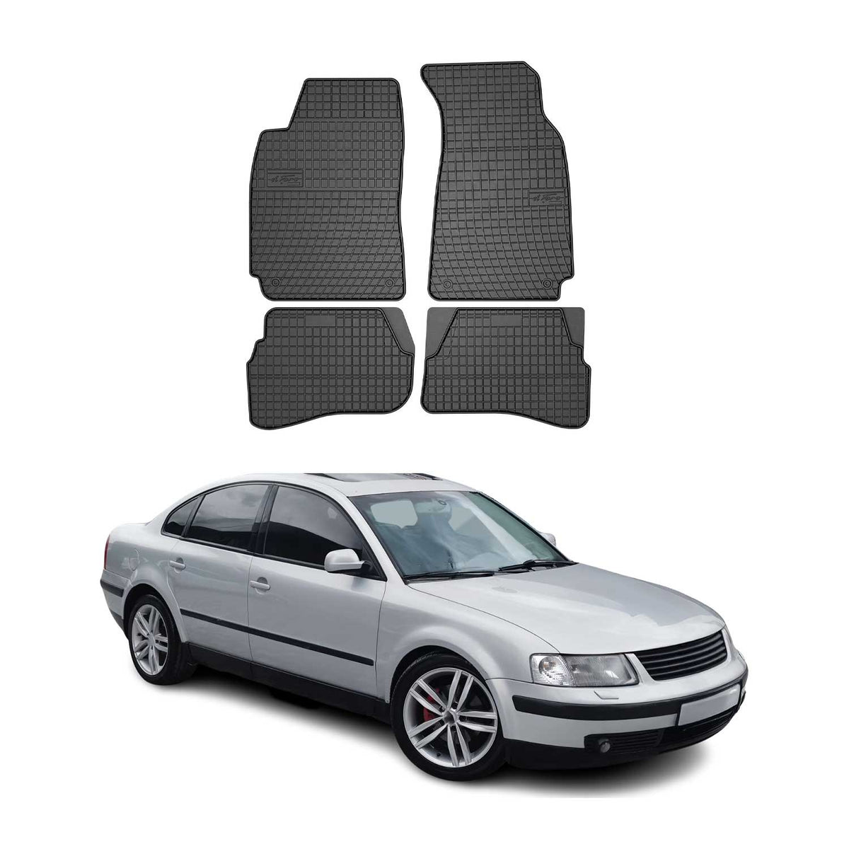 OMAC Alfombrillas De Coche para VW Passat B5 1997-2005 Negro Goma 4Pza