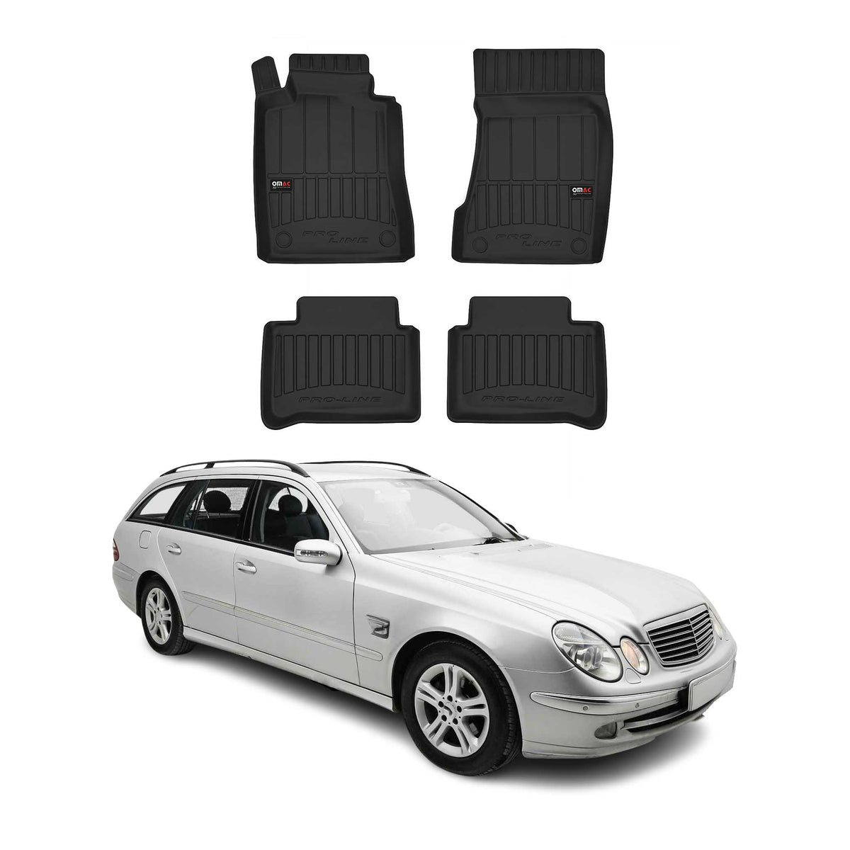 OMAC Premium Alfombrillas Coche para Mercedes E Class W211 S211 2003-09 TPE