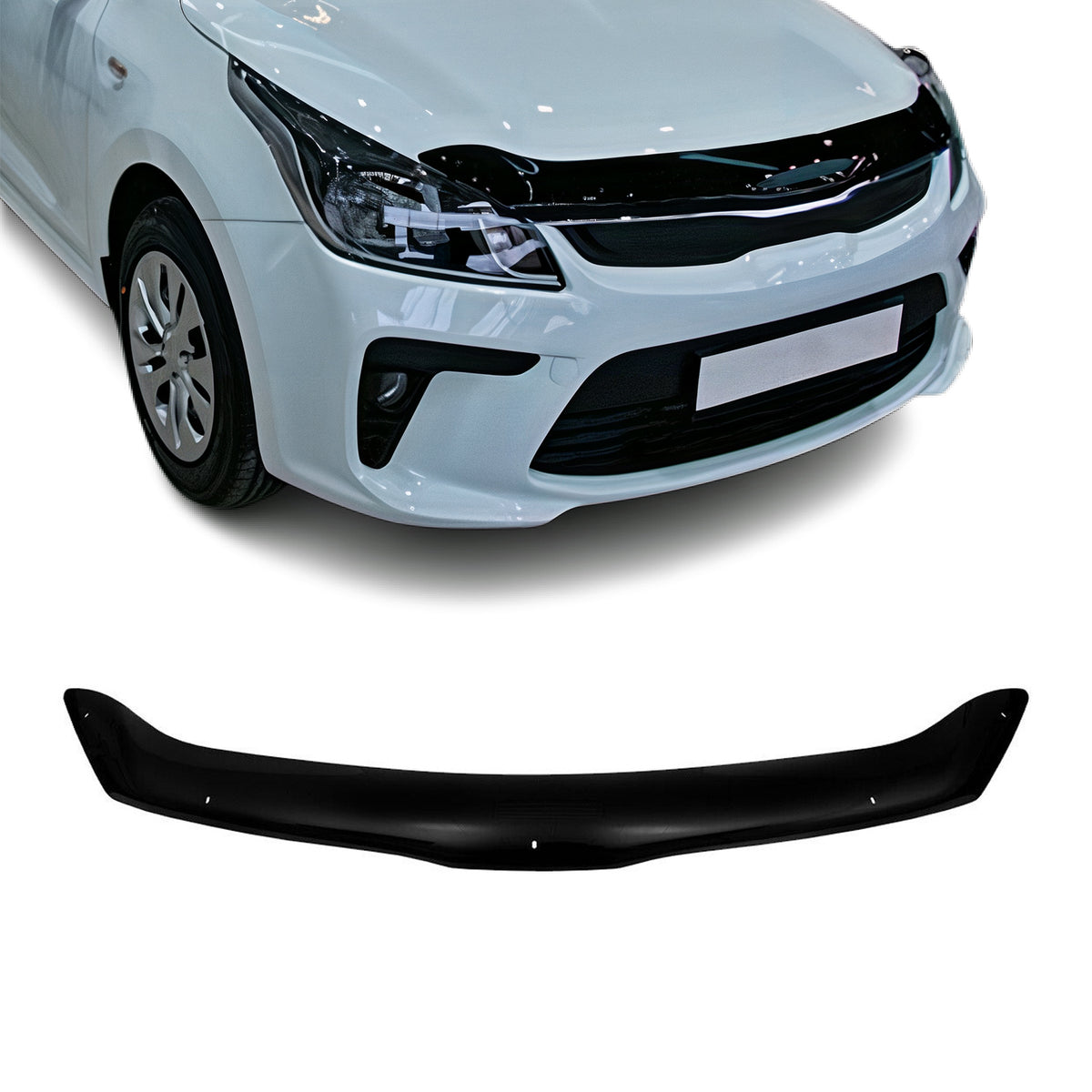 Deflector de Capó para Kia Rio 2017-2020 Sedán Oscuro Brillante Acrílico