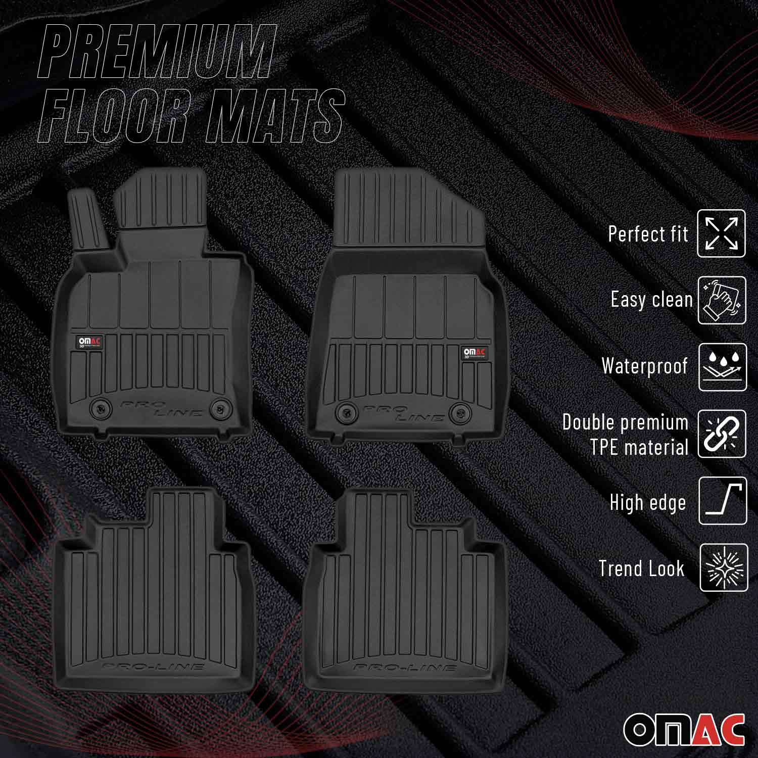 OMAC Premium Alfombrillas De Coche para Lexus ES 2018-2025 Negro TPE Goma 4Pza