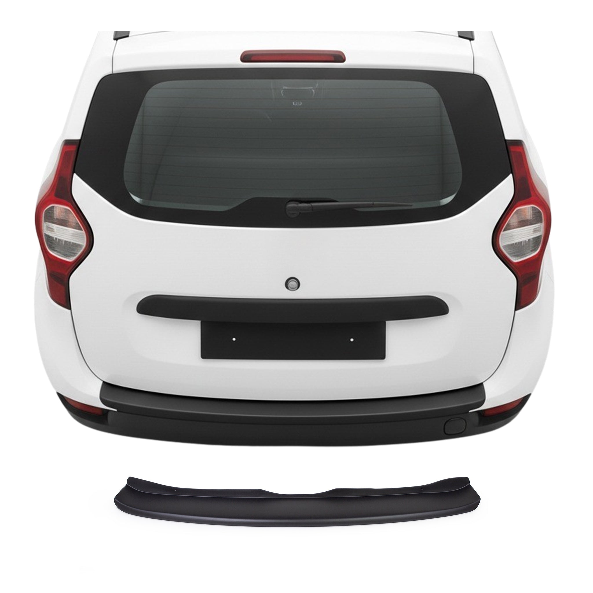 Protector de Parachoques Trasero para Dacia Lodgy 2012-2024 Negro Mate ABS 1Pza