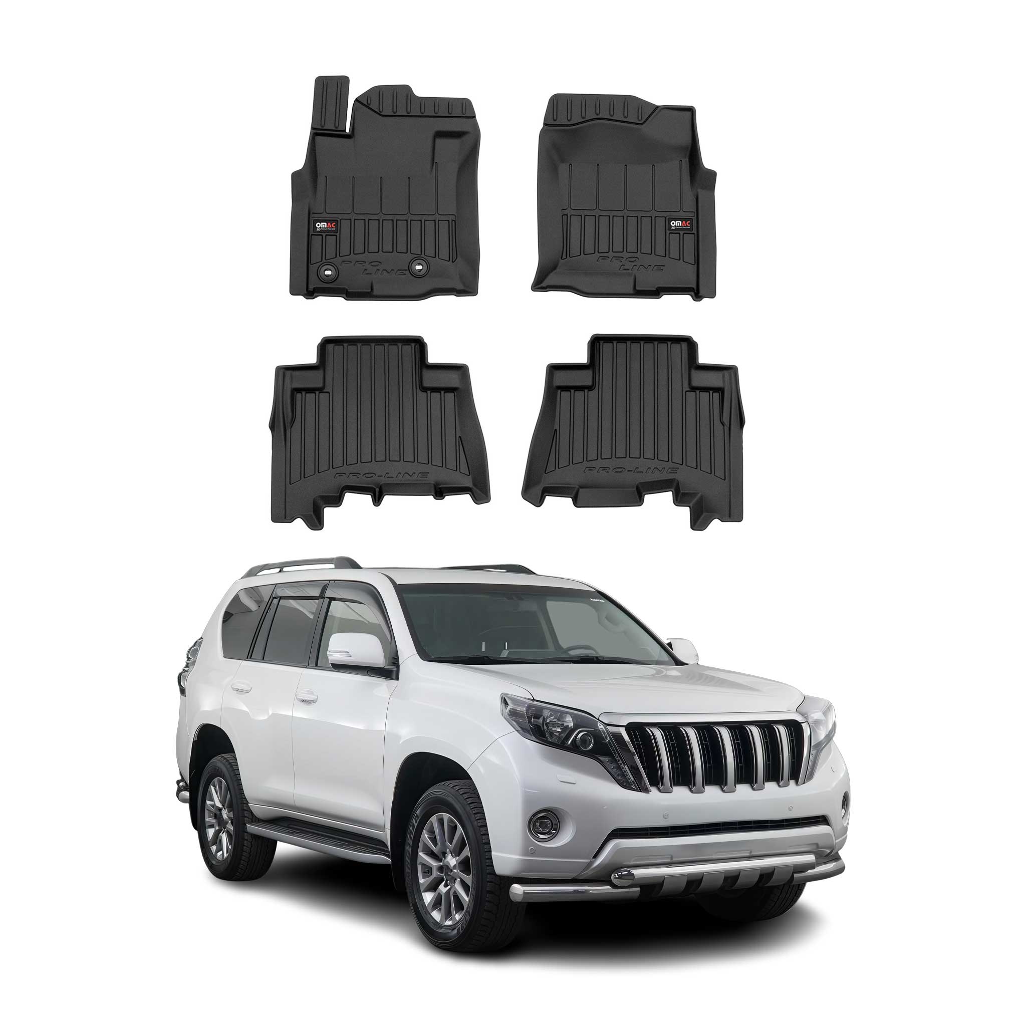 OMAC Premium Alfombrillas Coche para Toyota Land Cruiser Prado 2010-2024 TPE 4x