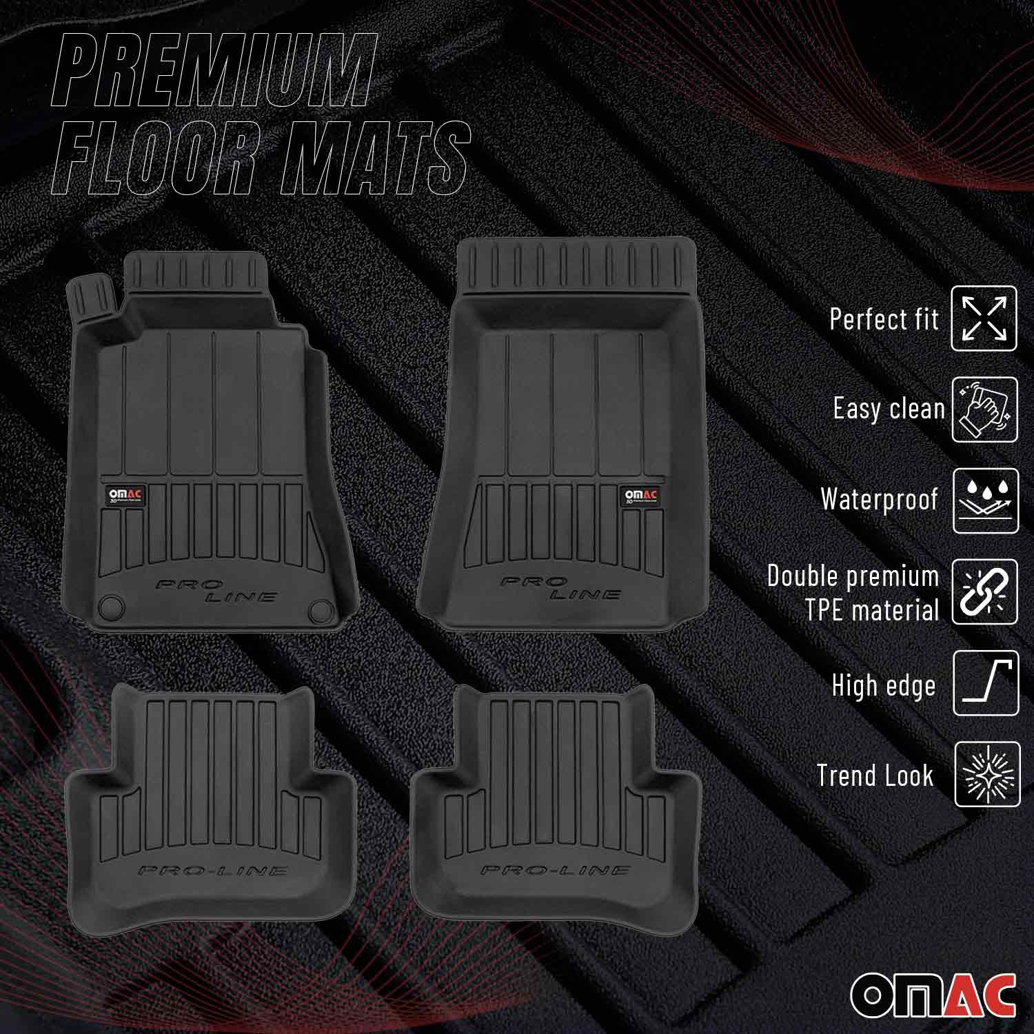 OMAC Premium Alfombrillas De Coche para Mercedes C Class W203 2000-2007 Goma 4x