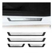 Placa del coche Umbral Cubierta Universal Plata Acero cromo 4 Pcs