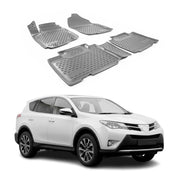 OMAC Alfombrillas De Coche para Toyota RAV4 2013-2018 Gris Goma TPE 4Pza